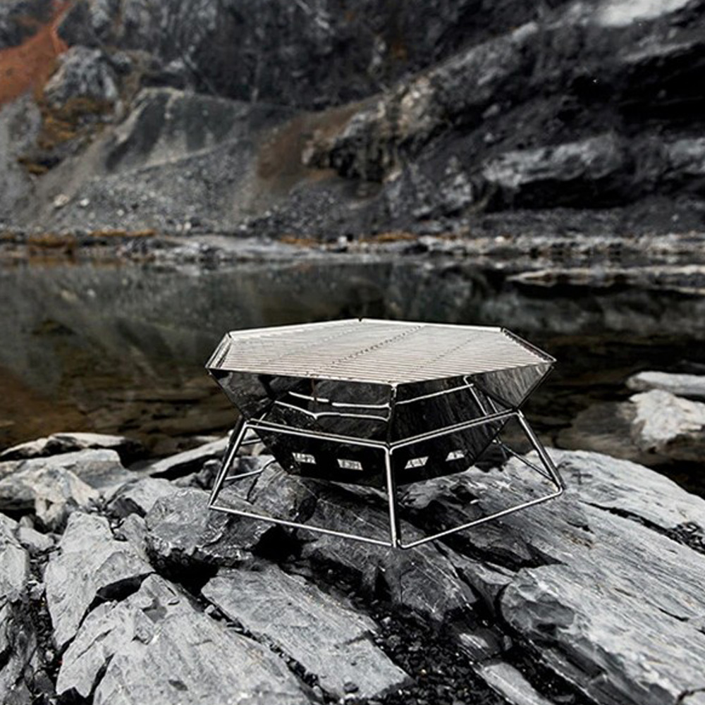 접이식 스텐 육각 화로대 휴대용 미니 화로 불멍