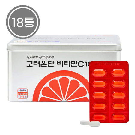 고려은단비타민C1000 1080mg 600정 18통 항산화 소화 뼈건강 피부 세포보호 노화