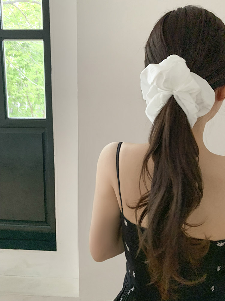 [자체제작] 셀프러브 메이플 볼륨 스크런치 (L) - 바스락 풍성 빅사이즈 곱창밴드