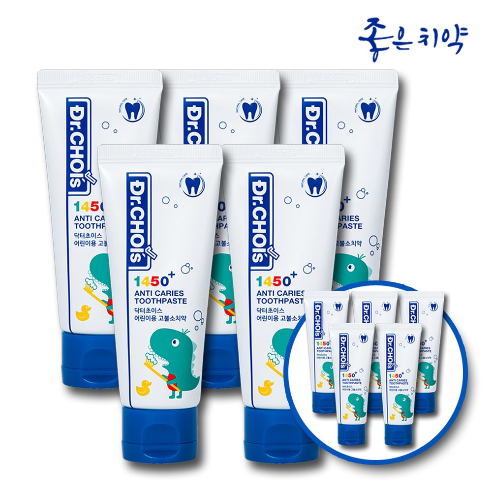어린이 고불소 1450ppm 유아 불소 주니어 초등학생 치약 5개 - 메인 이미지