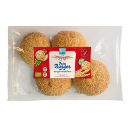 Pural [해외]푸랄 Pural 친자연 햄버거 빵 4x60g