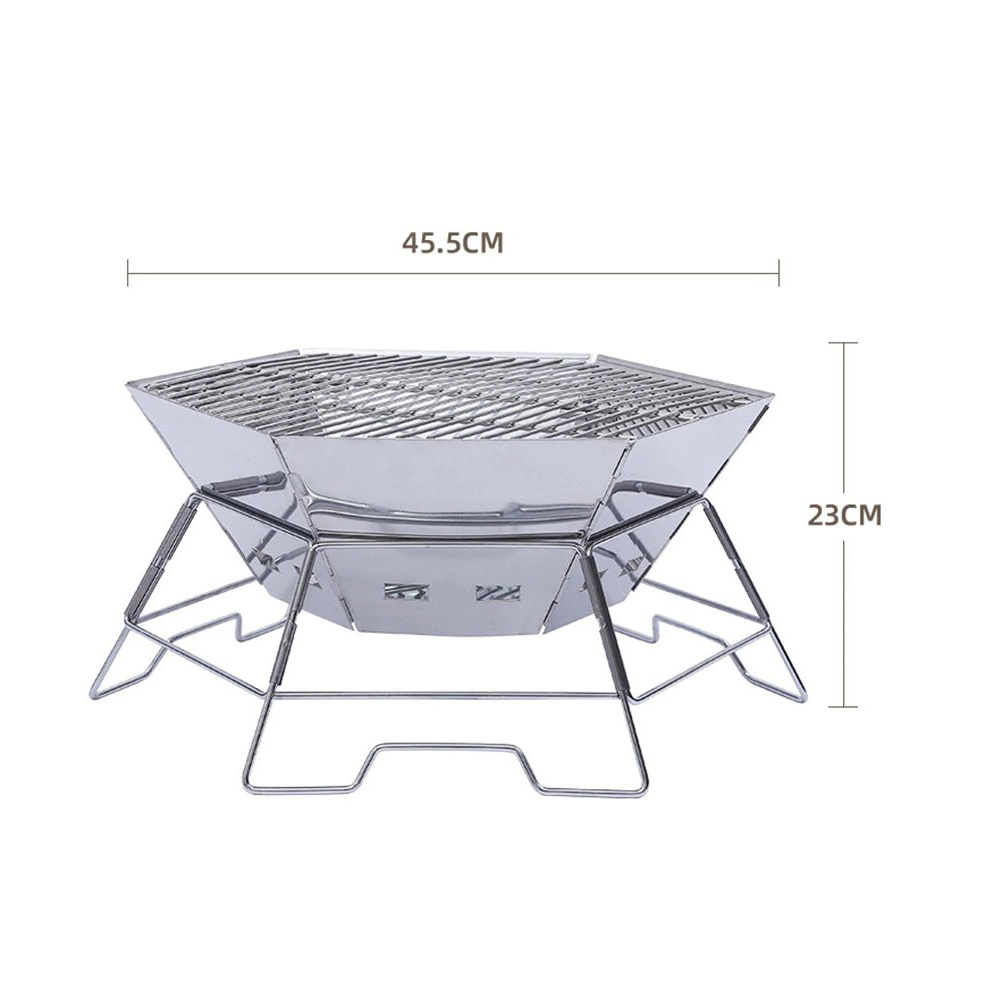 접이식 스텐 육각 화로대 휴대용 미니 화로 불멍