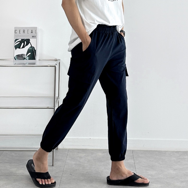 남자 벅스 여름 아이스 쿨링 냉장고 밴딩 카고 조거팬츠 - 상세 이미지 5