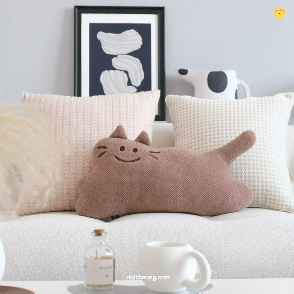 달떵 귀여운 말랑 고양이 모찌 인형 쇼파 쿠션 동물 아기방 낮잠