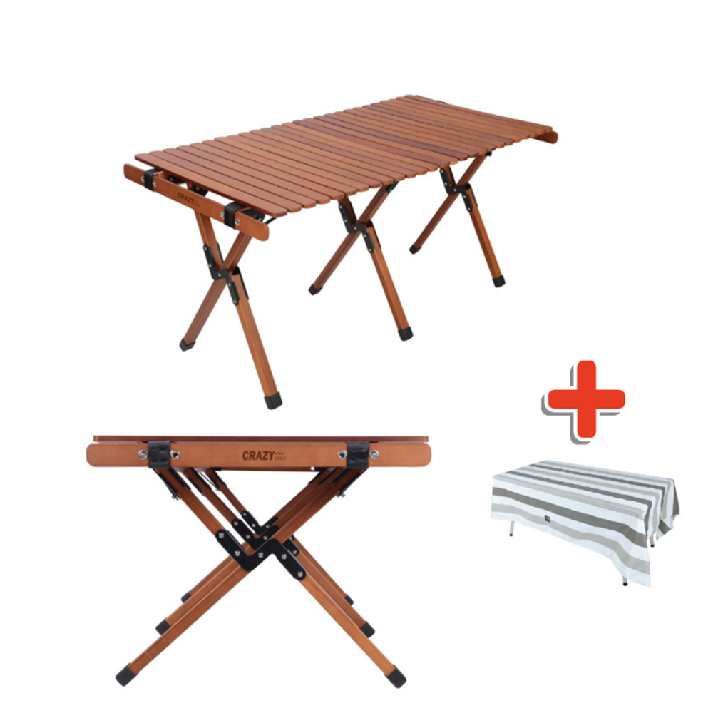 스노우라인 우드 롤 테이블 카트리나 L 테이블보 제공 원목 감성 캠핑테이블