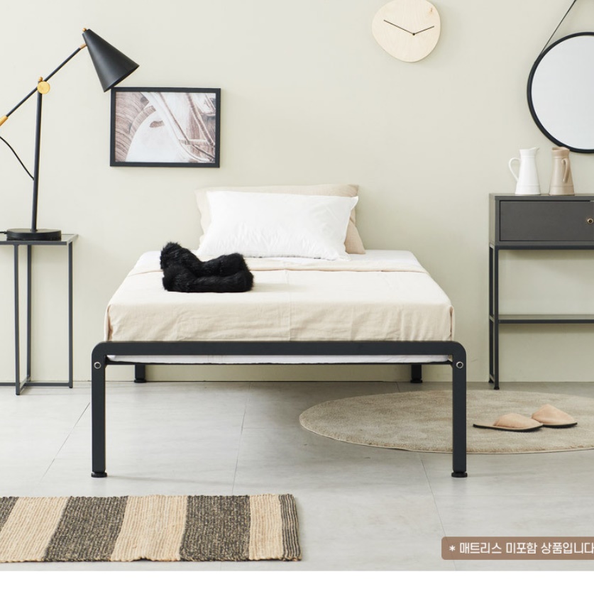 호텔형 침대 철제 프레임 헤드리스 침대 호텔식 높은 침대