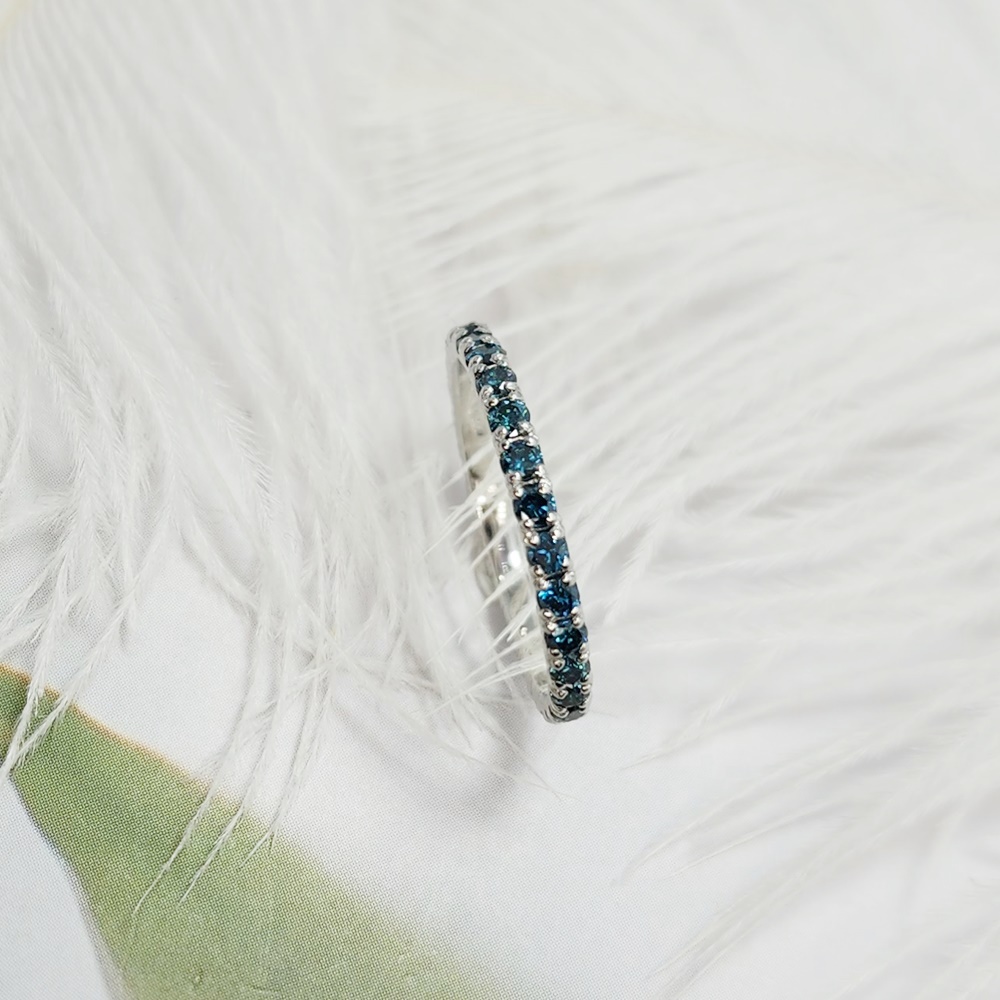 다이아몬드 2mm 블루 청 다이아 풀세팅 이터니티 가드링 반지 - 상세 이미지 5