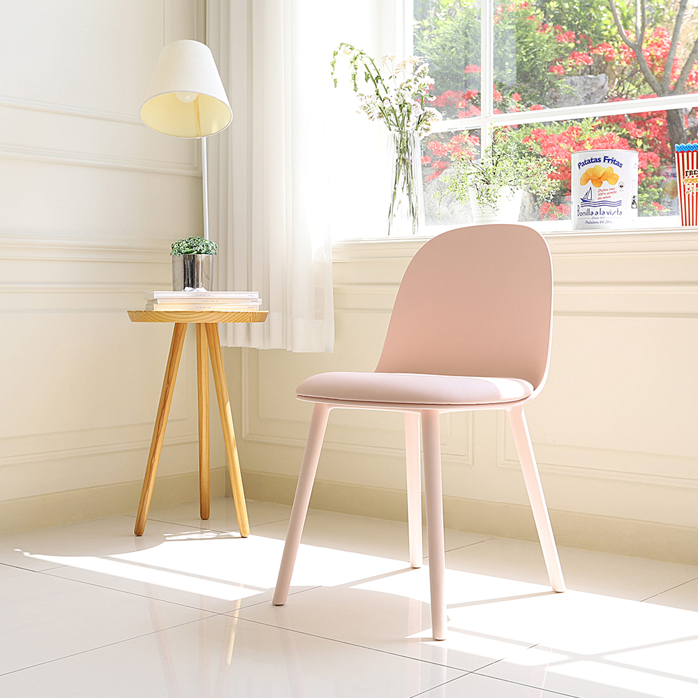 머스타 인테리어 가죽 쿠션 플라스틱 체어 카페 식탁 의자 1개+1개 SL171