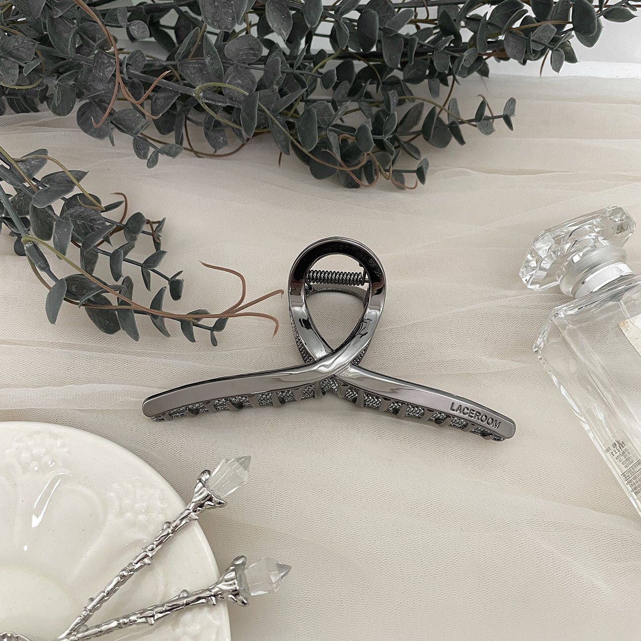 레이스룸 올림 긴 머리 헤어 집게핀 꼬임 메탈 대 왕 숱많은 빅사이즈 3세대 국산