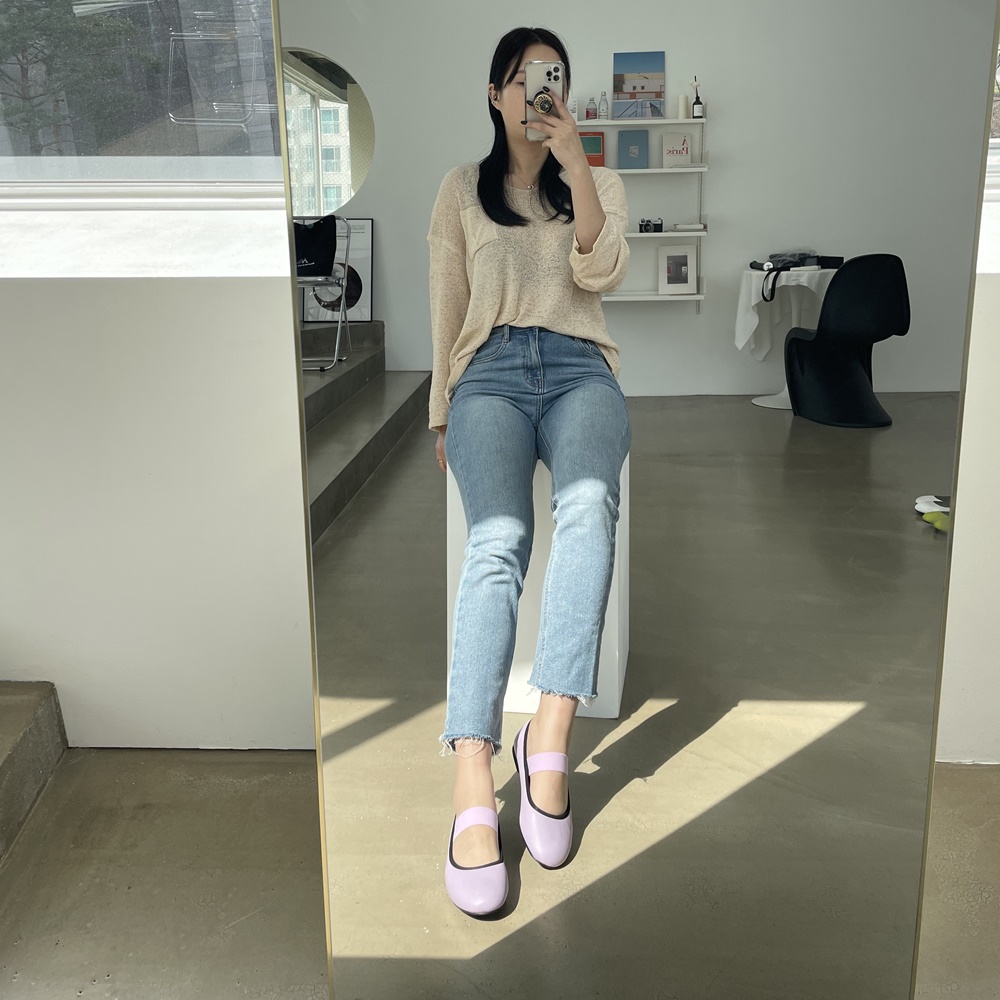 실버플랫슈즈 둥근코플랫 은색 임산부신발 메리제인실버 - 상세 이미지 4