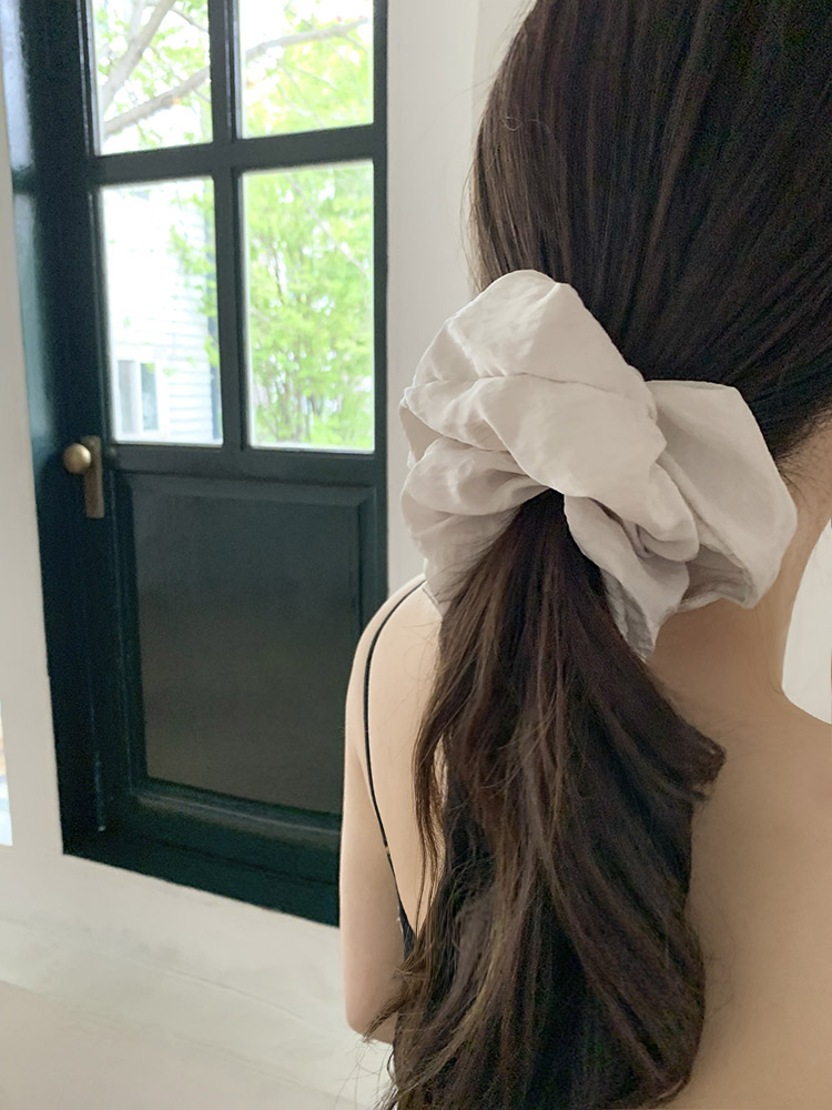 [자체제작] 셀프러브 메이플 볼륨 스크런치 (L) - 바스락 풍성 빅사이즈 곱창밴드