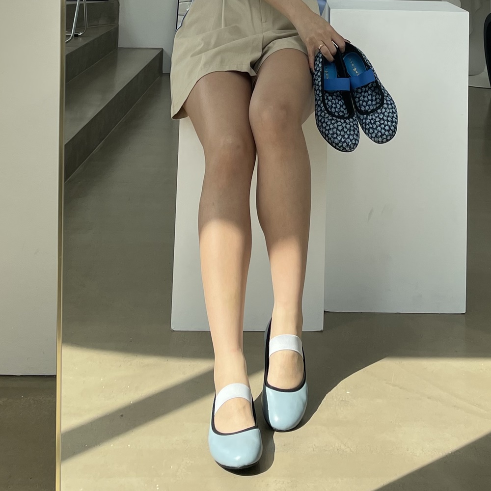 실버플랫슈즈 둥근코플랫 은색 임산부신발 메리제인실버 - 상세 이미지 3