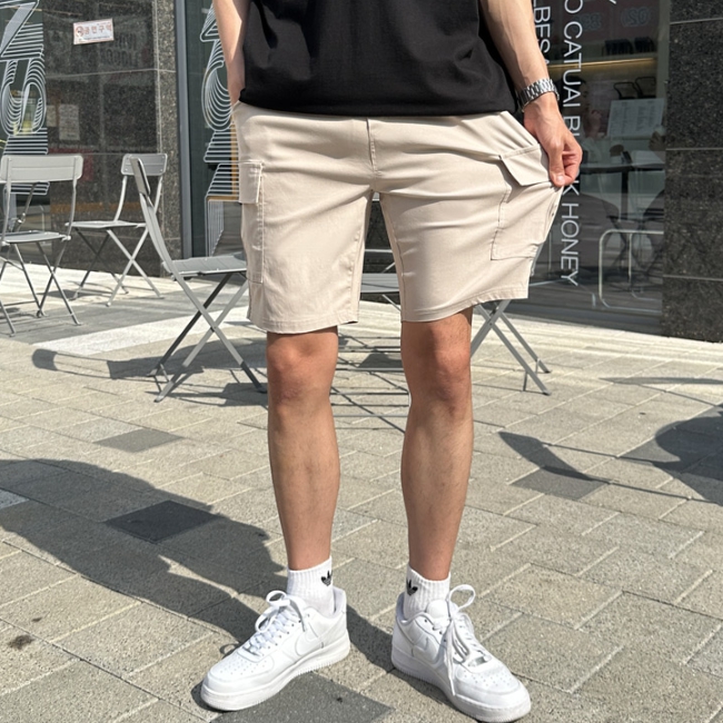 1+1 남자 트레이시 5부 스판 밴딩 카고 반바지 28-36 - 상세 이미지 2