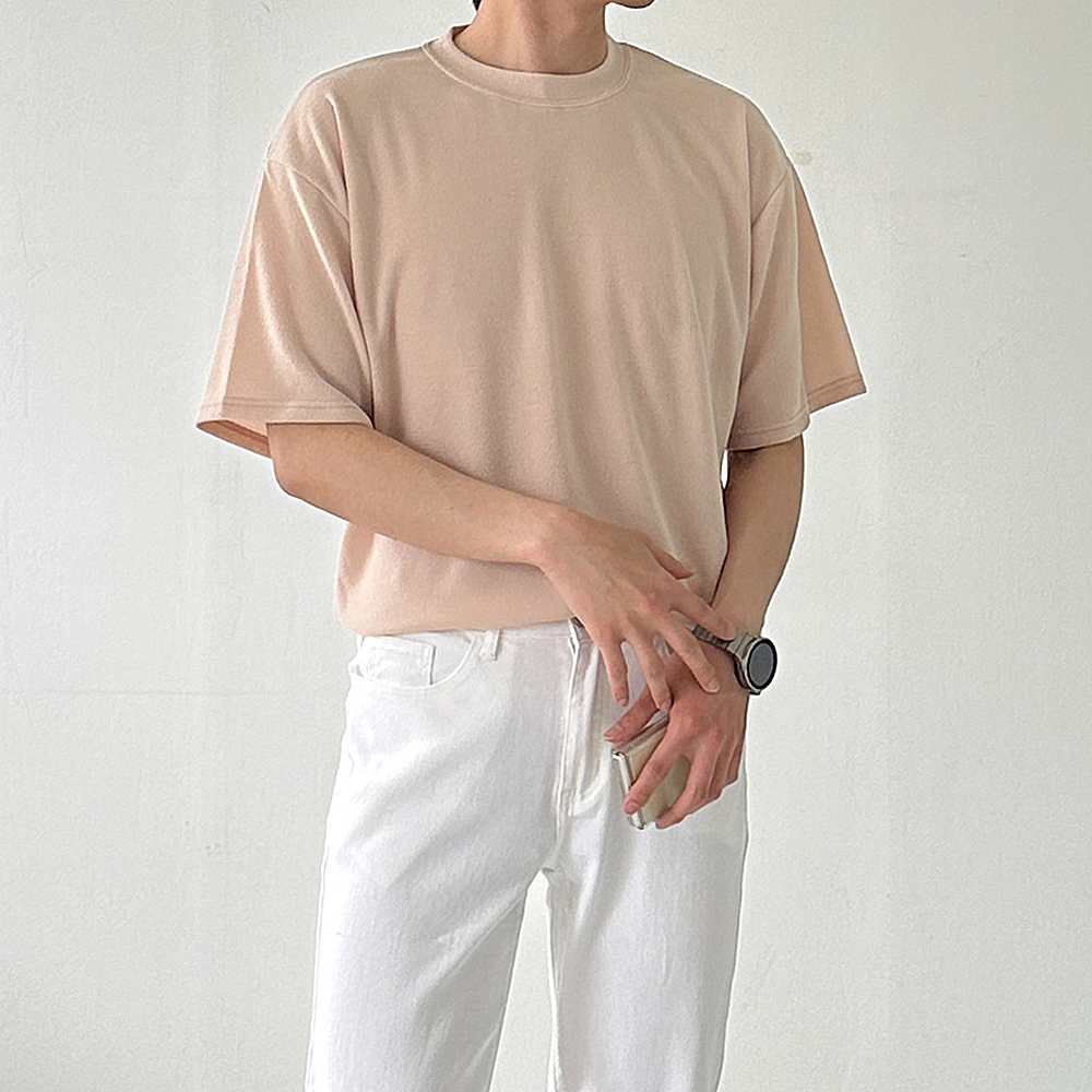 1+1 남자오버핏반팔티 아이스 쿨링 티셔츠 이미지 2