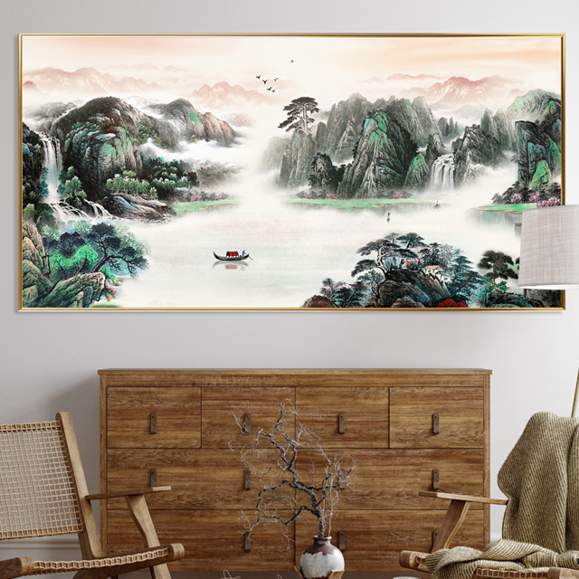 폭포 장관 산수화 물 그림 풍경 거실 사무실 인테리어 액자 부모님 집들이 개업 선물 - 상세 이미지 5