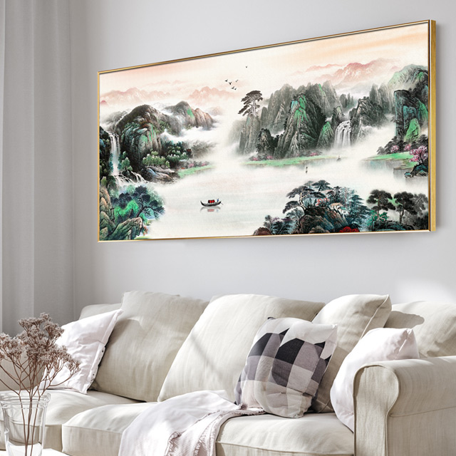 폭포 장관 산수화 물 그림 풍경 거실 사무실 인테리어 액자 부모님 집들이 개업 선물 - 상세 이미지 3