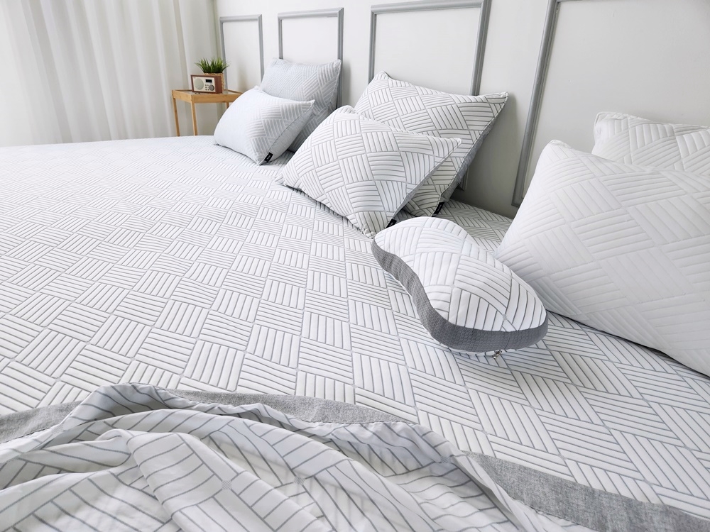 천사베딩 쿨링 여름 냉감 듀라론 패밀리패드 침대패드 고정밴드 아이보리 (280x210)