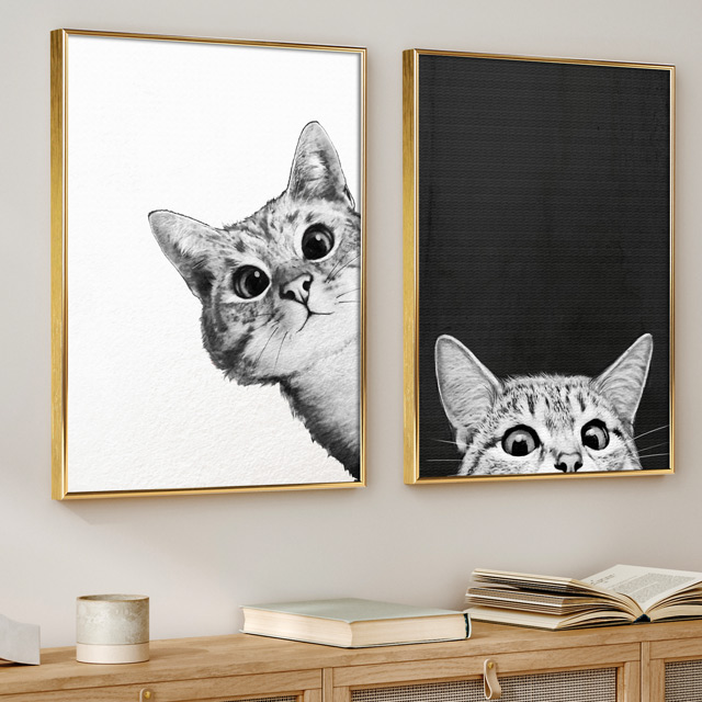 고양이 그림 액자 감성 모던 동물 캔버스 인테리어 포스터 집들이선물 1일러스트아트픽야옹이 이미지 6