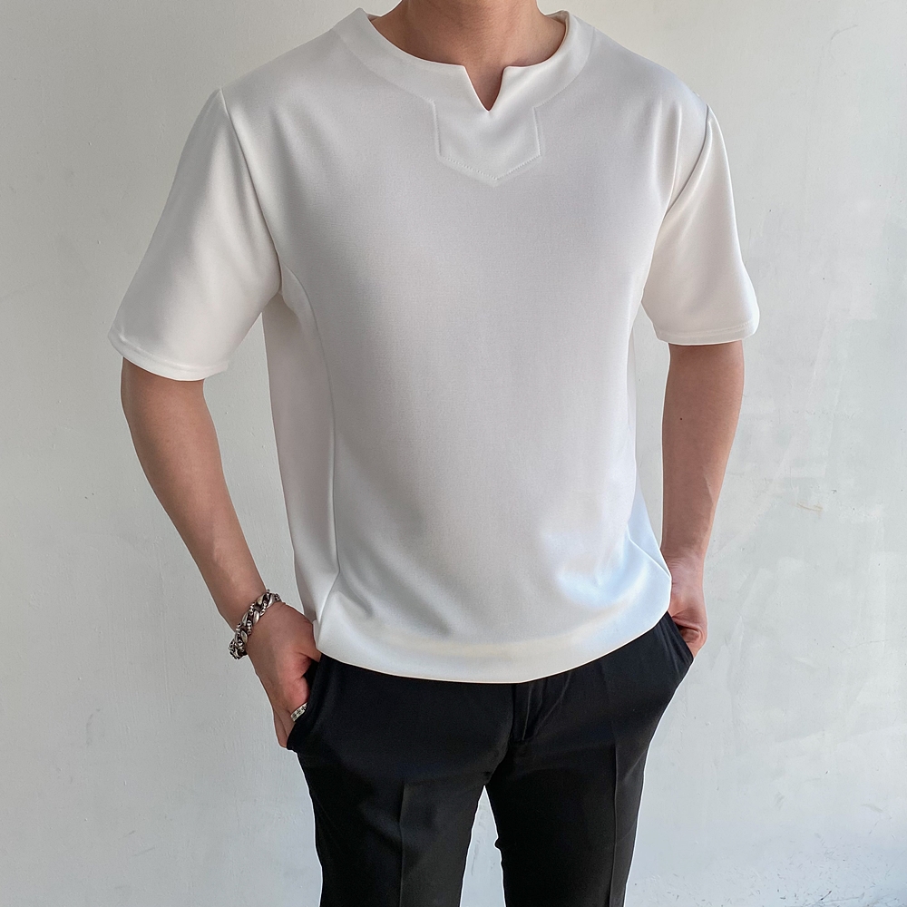 남자 트임브이넥 포인트 반팔티셔츠 이미지 3