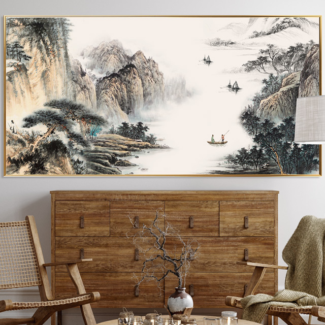 안개속 장관 산수화 대형 인테리어 액자 캔버스 동양화 풍경 그림 집들이 개업 선물