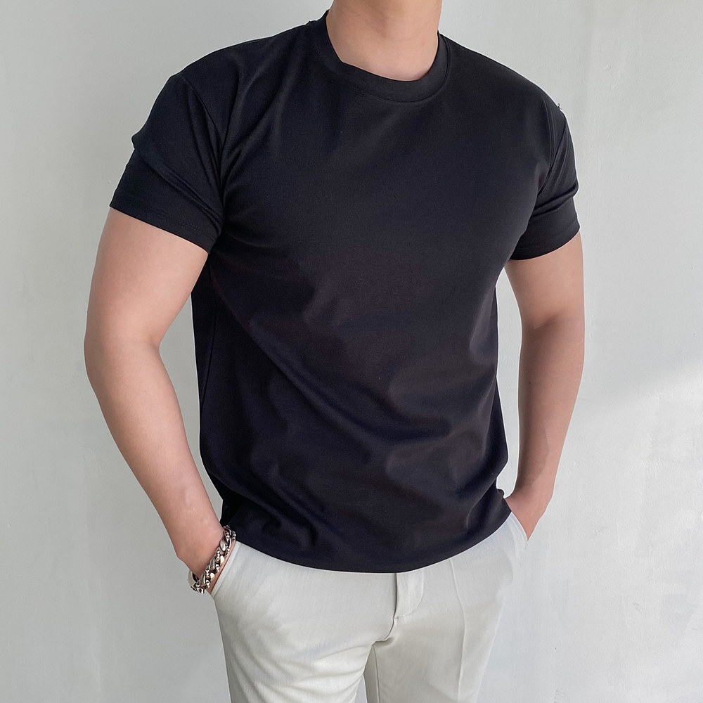 머슬핏반팔 흰티 두꺼운반팔 어깨넓어보이는반팔 - 상세 이미지 5