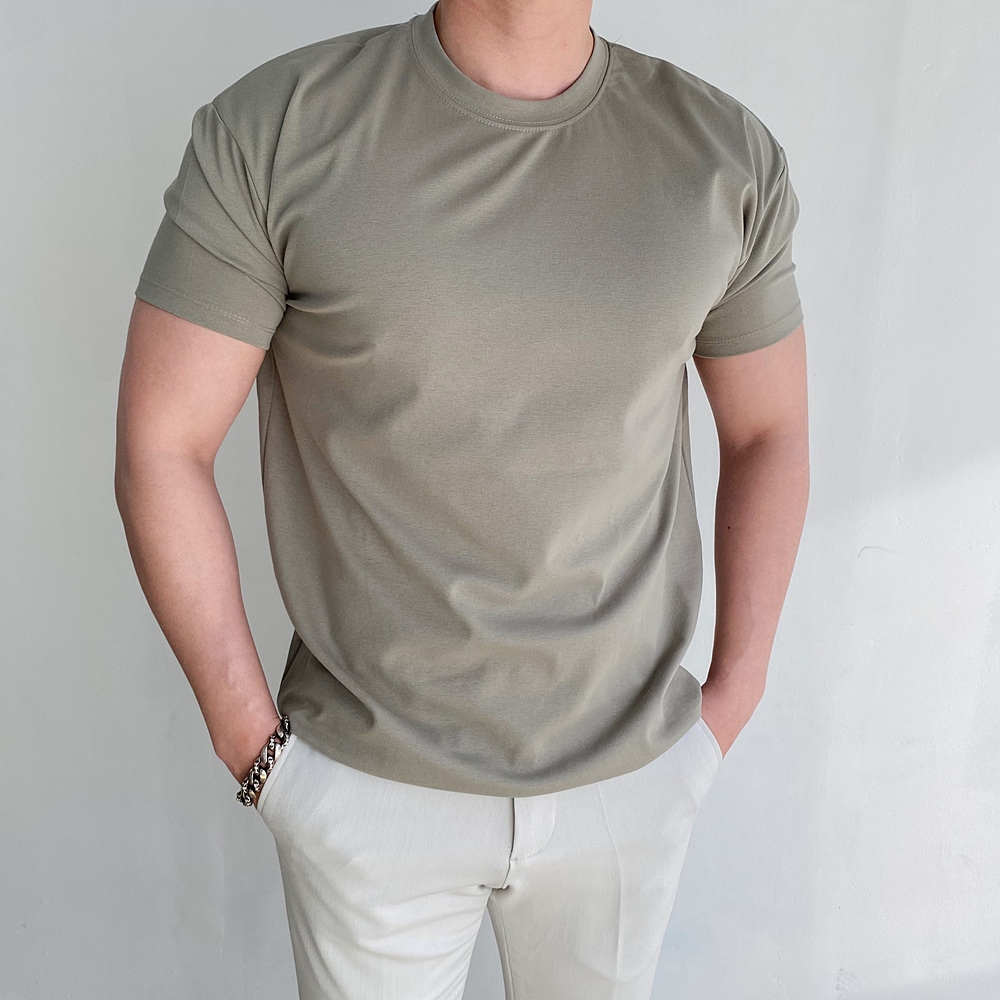 머슬핏반팔 흰티 두꺼운반팔 어깨넓어보이는반팔 이미지 4