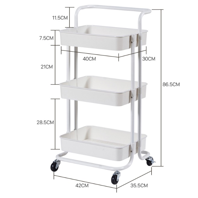 트롤리 이동식수납장 바퀴달린 낮은 수납장 미니 아가 아기 아이 방 이동형 콘솔 수납장 - 상세 이미지 2