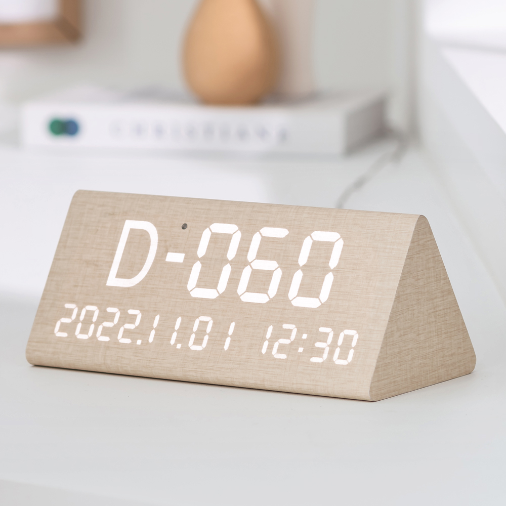 플라이토 우드 디데이 D-DAY 디지털 전자 탁상 시계