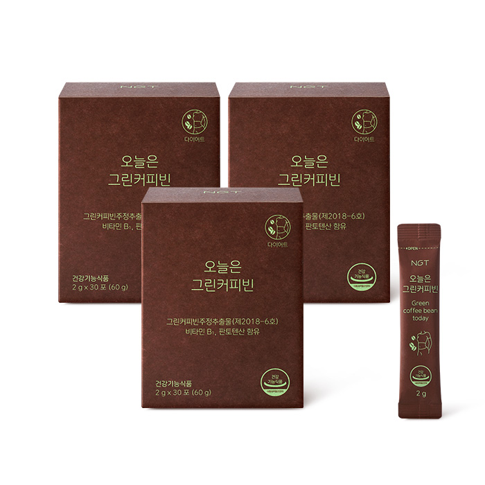 네츄럴굿띵스 오늘은 그린커피빈 다이어트 커피 체지방감소 30포, 3개 제품 이미지