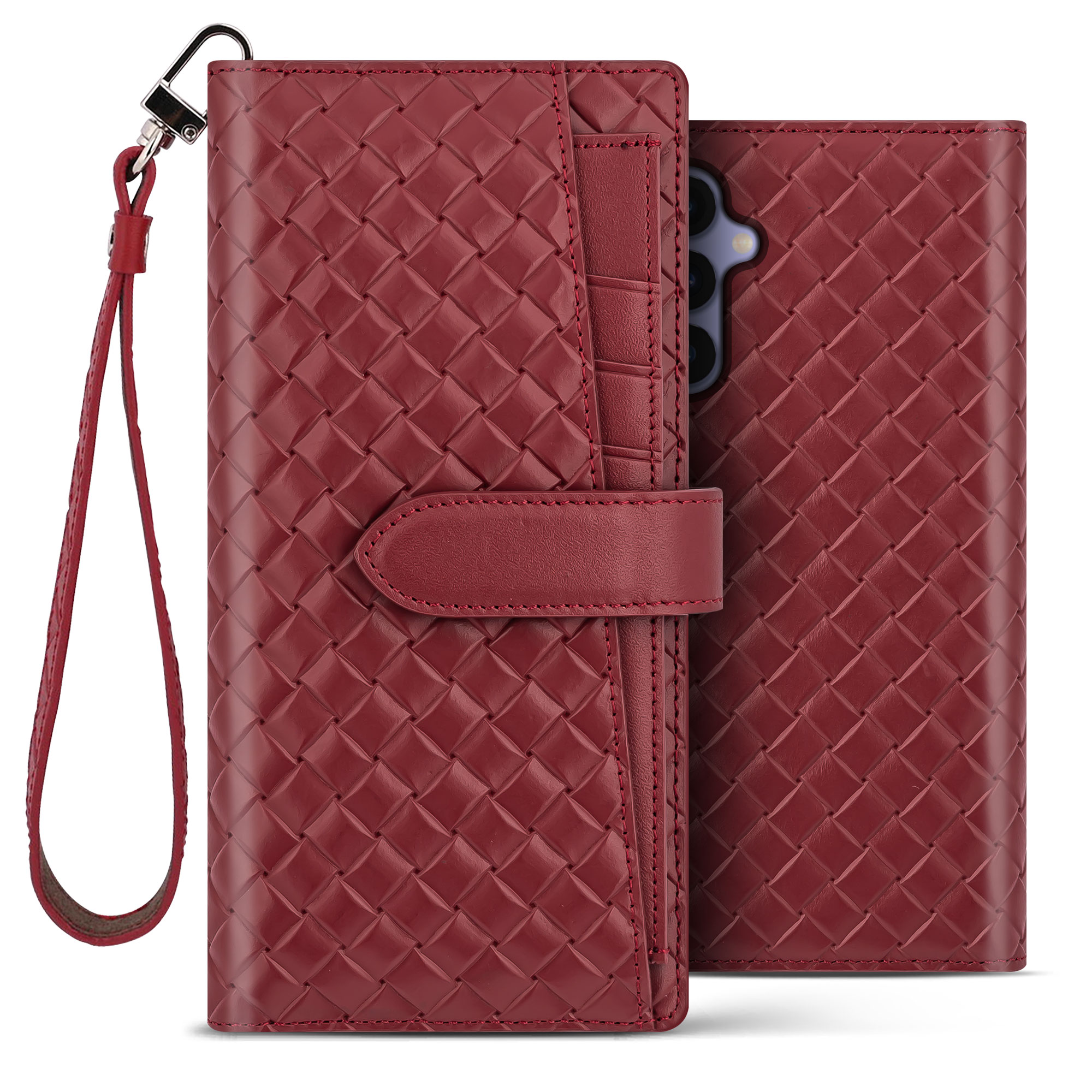 갤럭시 A165 비첸티노 카드포켓 지갑형 다이어리 핸드폰 케이스 마호가니레드 - 상품 이미지