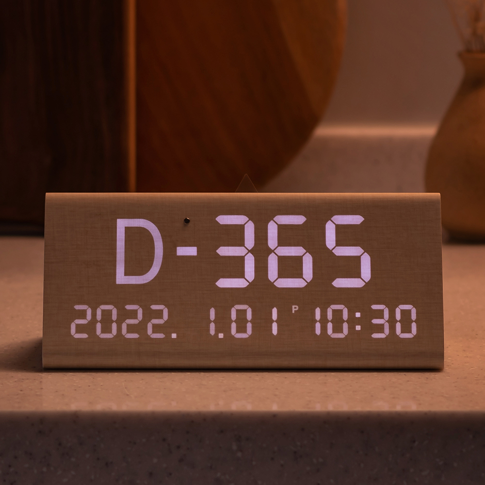 플라이토 우드 디데이 D-DAY 디지털 전자 탁상 시계