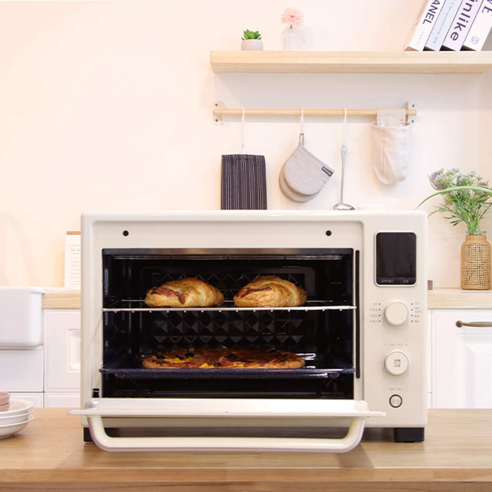 쿠잉 컨벡션스팀오븐 CON-S32 미니오븐기 가정용 에어프라이어 제과제빵 크림