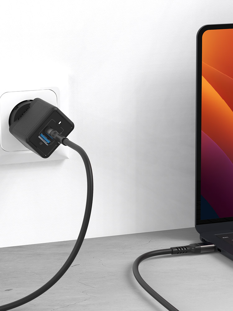USB PD 45W PPS GaN 접지 듀얼 초고속 충전기 GA210 블랙 - 상세 이미지 3