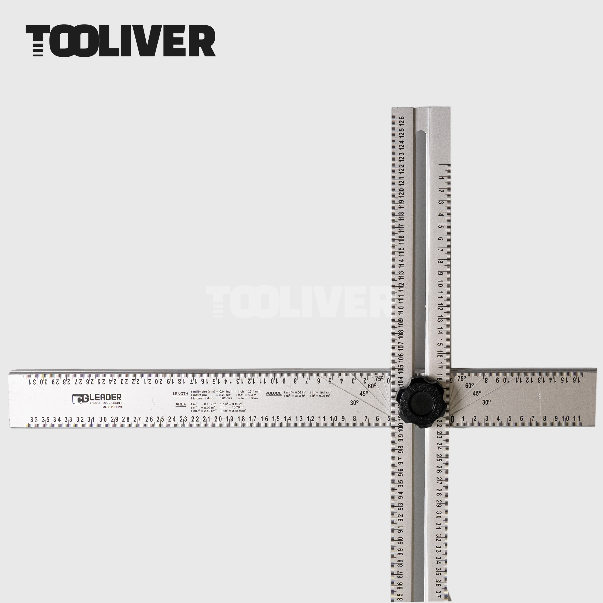 툴리버 T자 티자 각도조절 알루미늄 타일 건축 설계 작업용자 120cm 비대칭형 - 상세 이미지 2