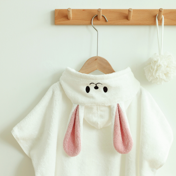 헤이봄 아기 샤워 목욕가운 유아 키즈 비치 후드판초타올 수영 물놀이수건 토끼 곰
