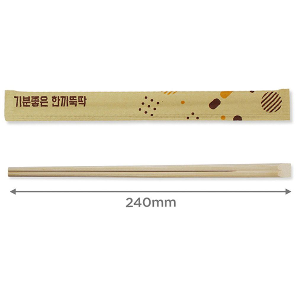 일회용 나무 젓가락 한끼뚝딱 1000개 240mm 대나무 - 상세 이미지 3
