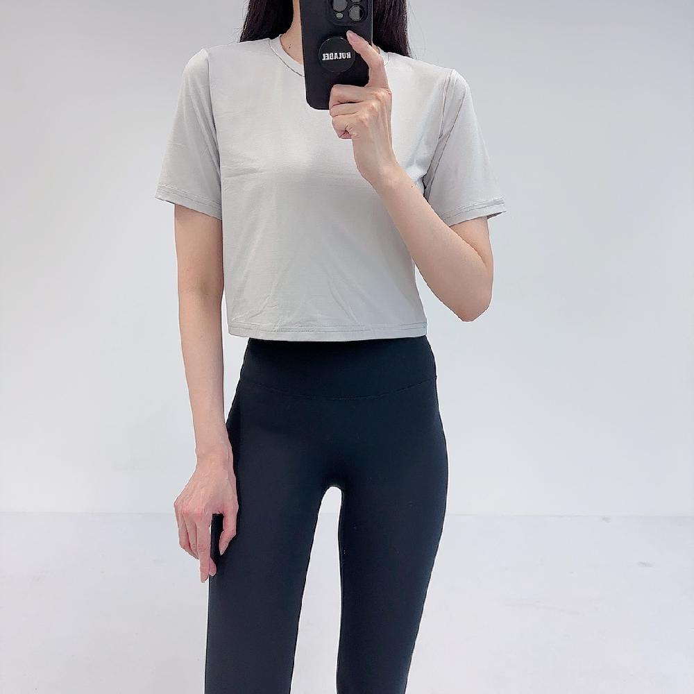 로라벨 록시 필라테스복 여성 요가복 필라테스 요가 상의 옷 커버업 운동복 여름 반팔 크롭 - 상세 이미지 5