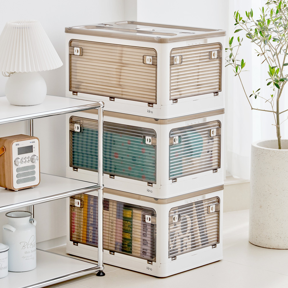 클리나 리빙박스 수납함 플라스틱 접이식 폴딩박스 28L