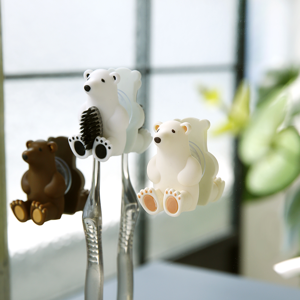 플라라 실리콘 북극곰 칫솔 꽂이 거치대 면도기 걸이 - 상품 이미지