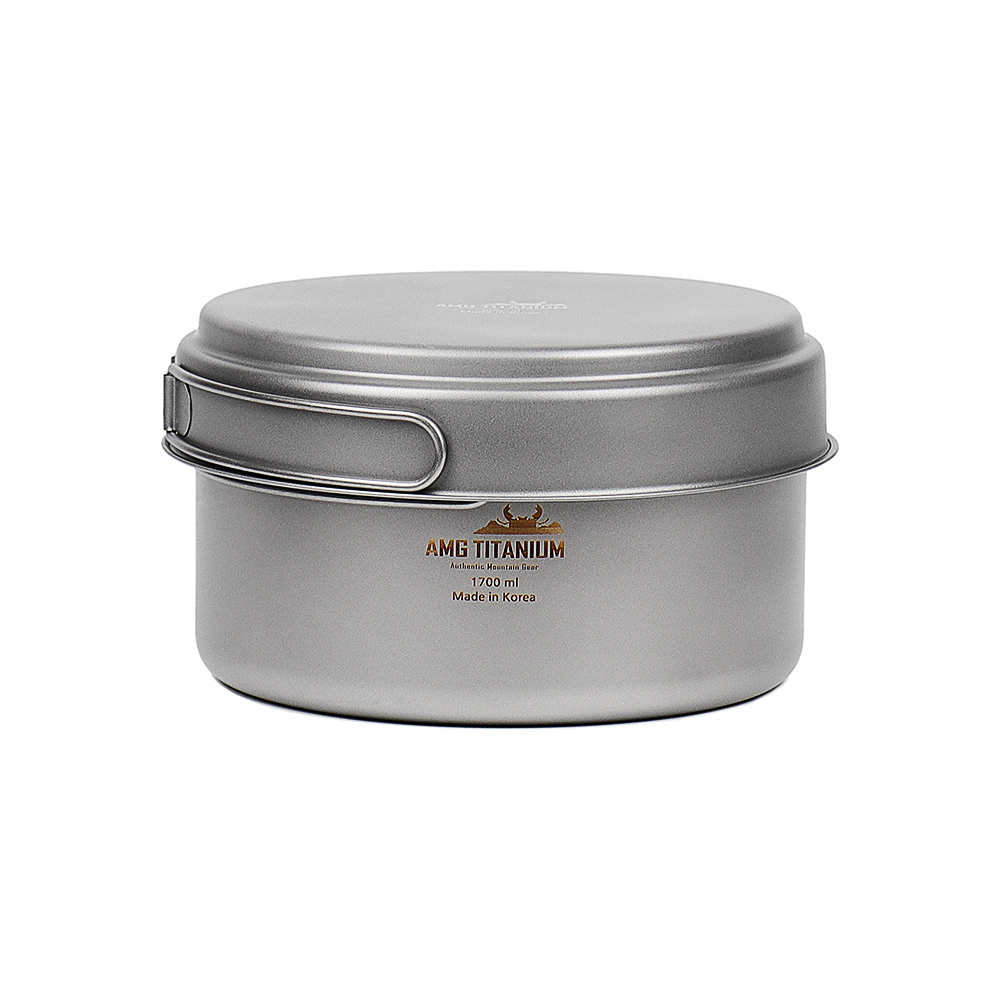 AMG 티타늄 코펠 캠핑 반합 쿠커 백패킹 1.7L +WB비너