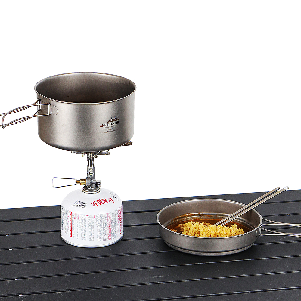 AMG 티타늄 코펠 캠핑 반합 쿠커 백패킹 1.7L +WB비너