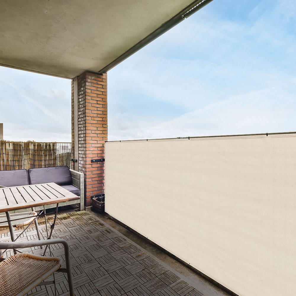 국산 테라스가림막 펜스 난간 베이지 1mx2m 그늘애