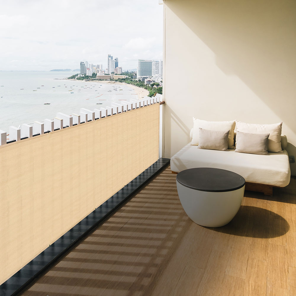 국산 테라스가림막 펜스 난간 베이지 1mx2m 그늘애