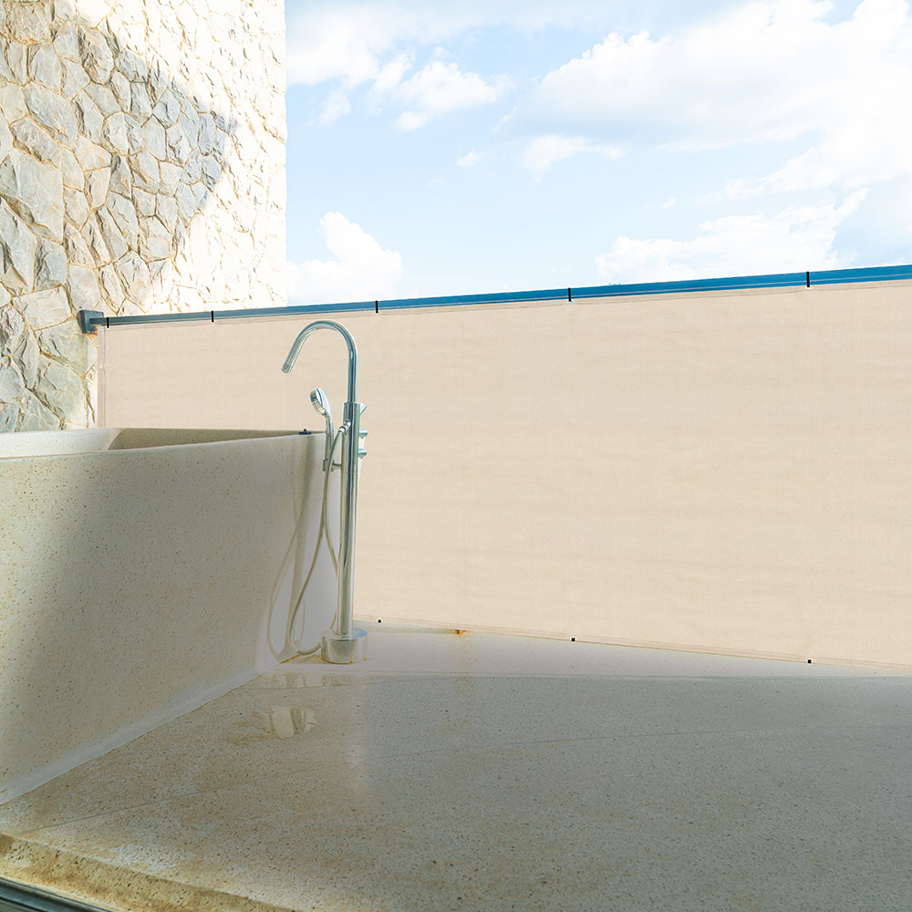 국산 테라스가림막 펜스 난간 베이지 1mx2m 그늘애