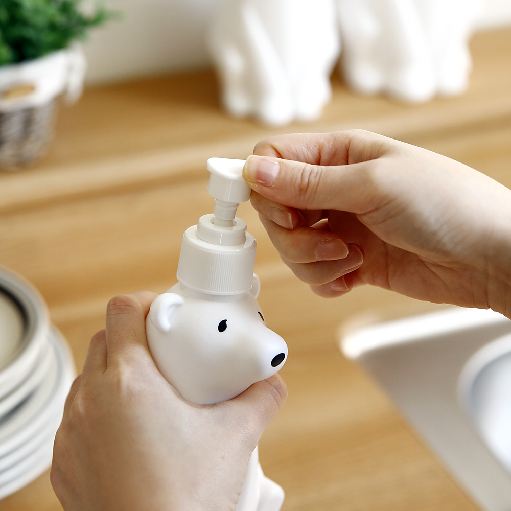 플라라 북극곰 주방 세제 손세정제 욕실 린스 바디워시 샴푸 디스펜서 통 아기곰 300ml - 상세 이미지 3