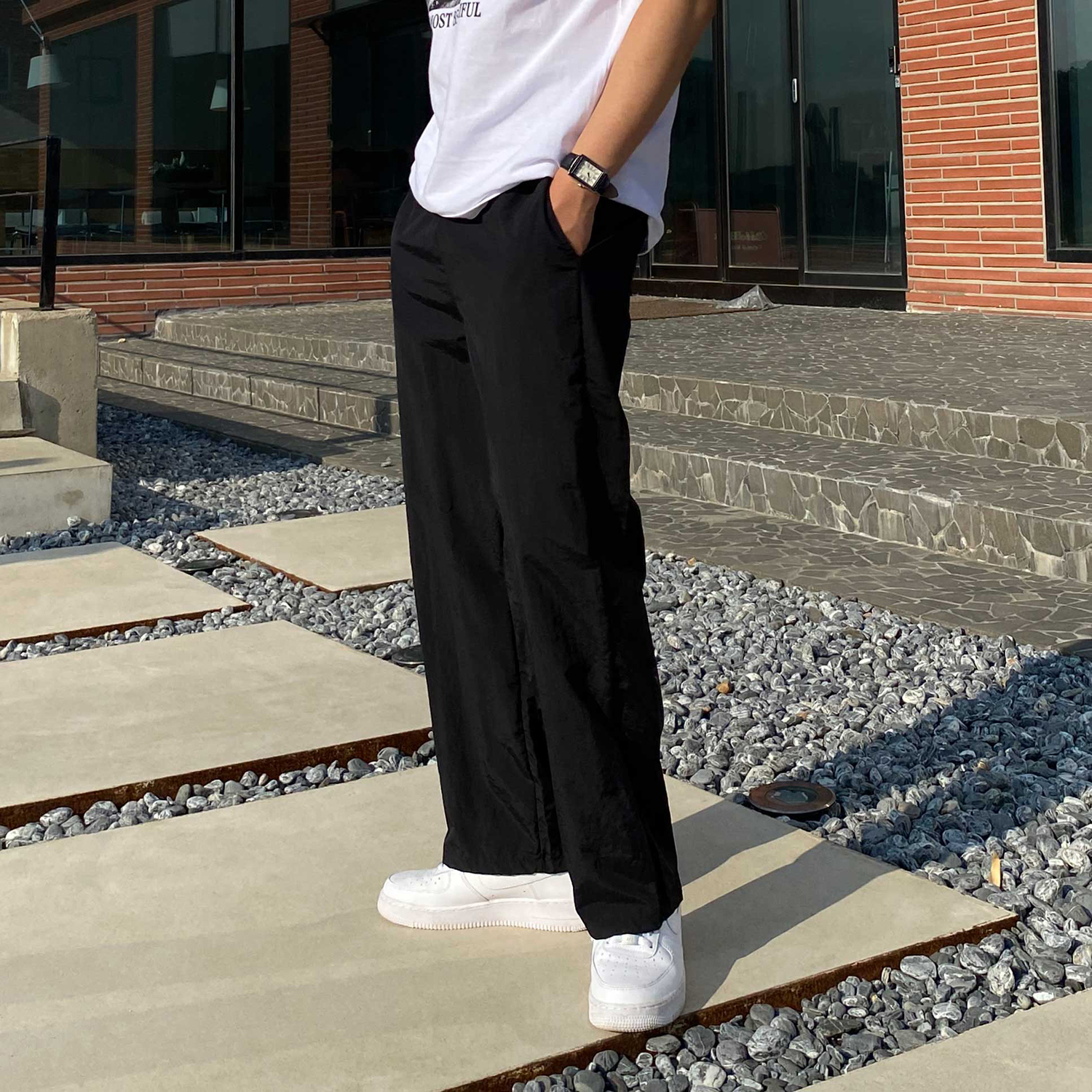 나일론와이드팬츠 나일론바지 - 상세 이미지 2