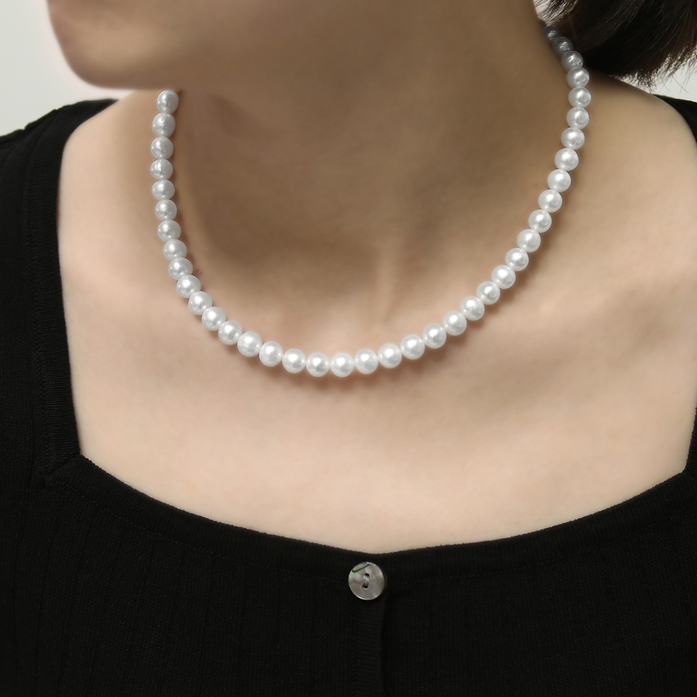14K 18K 여자 명품 천연 담수 진주 롱 초커 비드 레이어드 금 목걸이 이미지 6