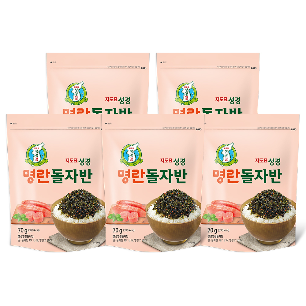 성경김 명란김 명란 김자반 돌자반 조미김 70g, 5개 이미지 2