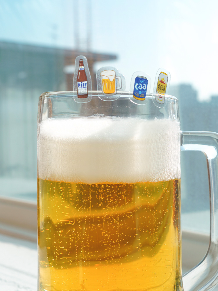 리훈 슬기로운 음주생활 리무버블스티커 소주 맥주 와인 막걸리 술4종 세트