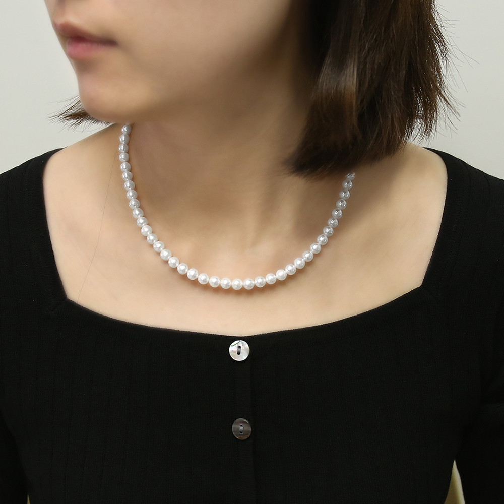 14K 18K 여자 명품 천연 담수 진주 롱 초커 비드 레이어드 금 목걸이 - 상세 이미지 5
